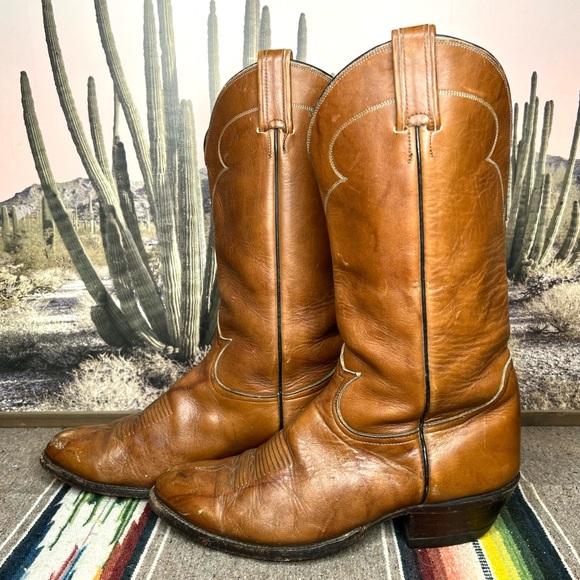 Men’s Tony Lama Leather Western Cowboy Boots - Picture 2 of 8